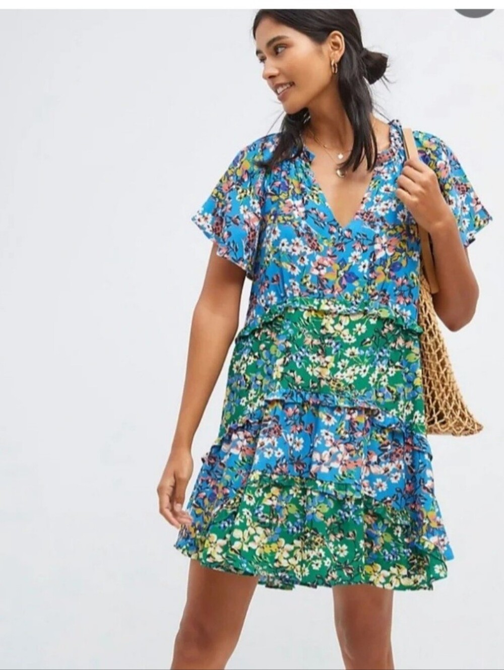 Anthropologie Robin Tiered Mini Dress